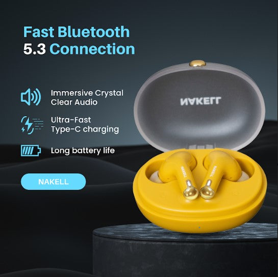 New Nakell smart bluetooth earbuds - Yellow