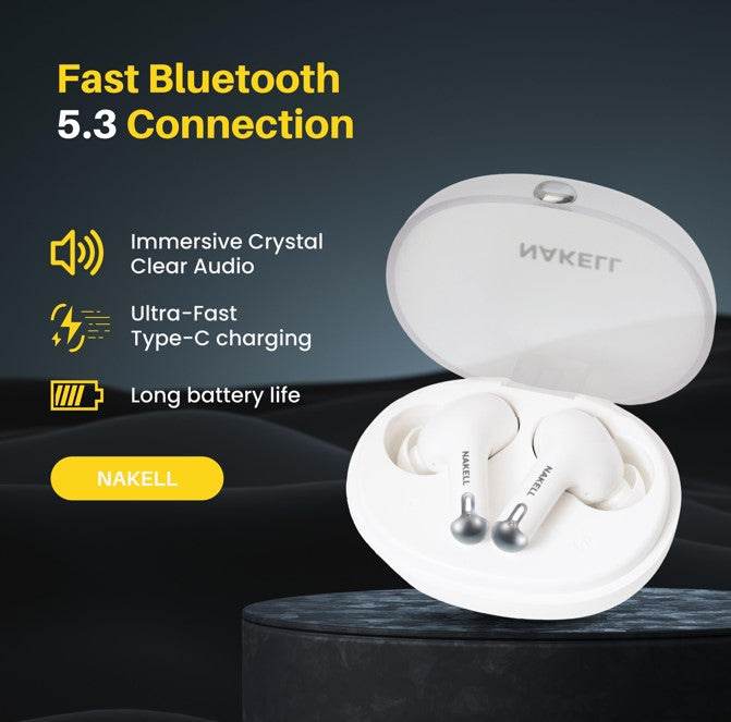 Nakell bluetooth earbuds_ White